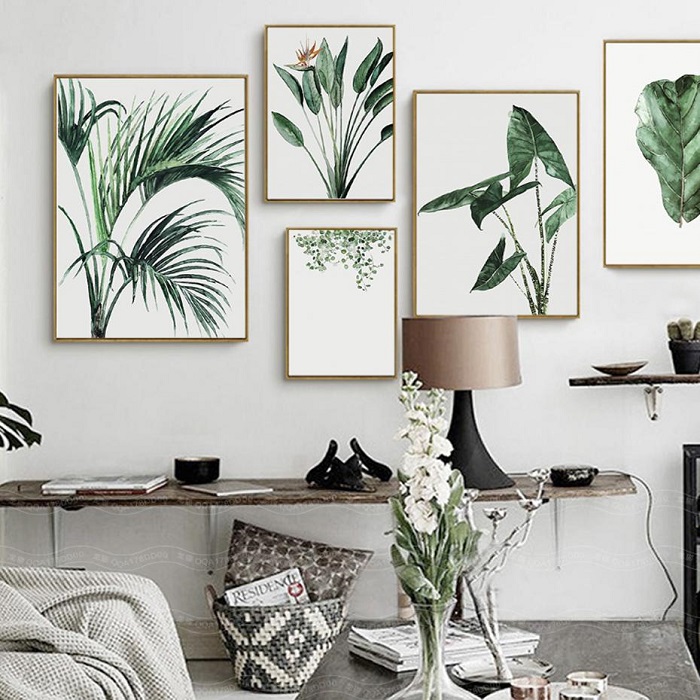 Scandinavian design bedroom plants