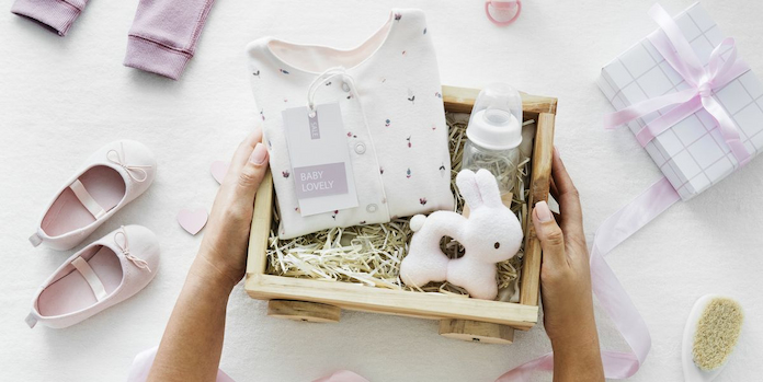 gift basket with baby essentials