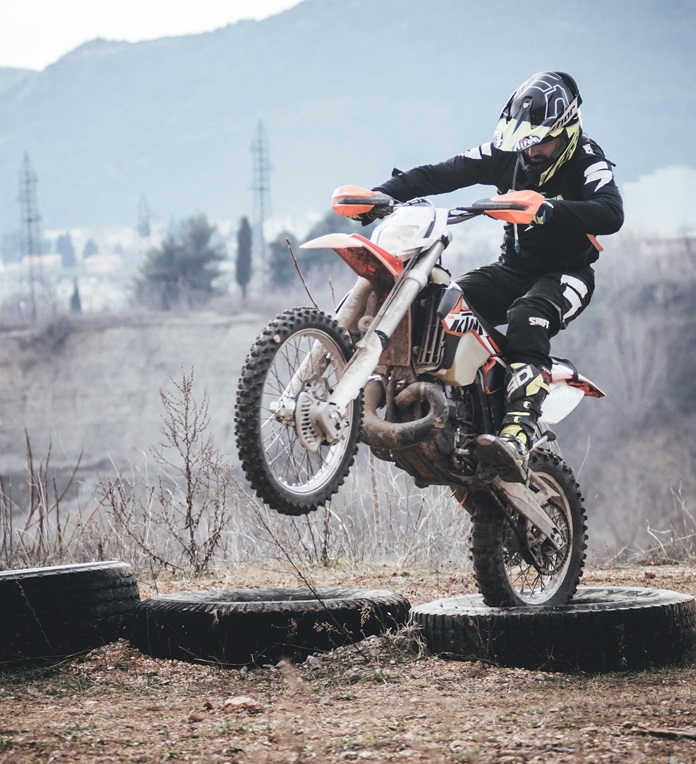 a person riding a dirt bike 