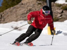 man skiing